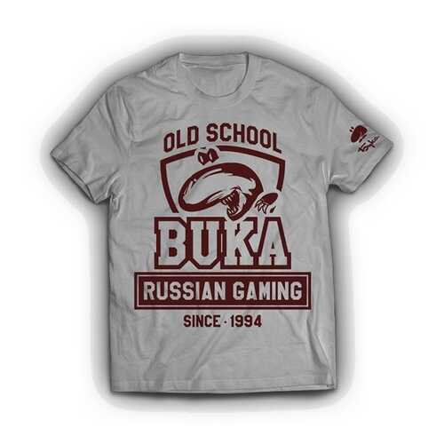 Футболка унисекс BUKA OLD SCHOOL серая S в Золла